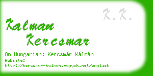 kalman kercsmar business card
